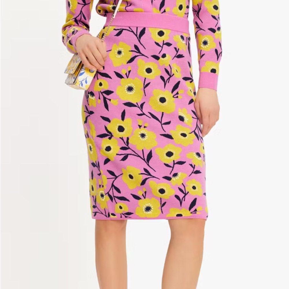 Kate Spade Sunshine Floral Embellished Pencil Skirt